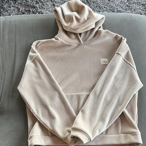 ALO Yoga Men's Beige Ribbed Hoodie